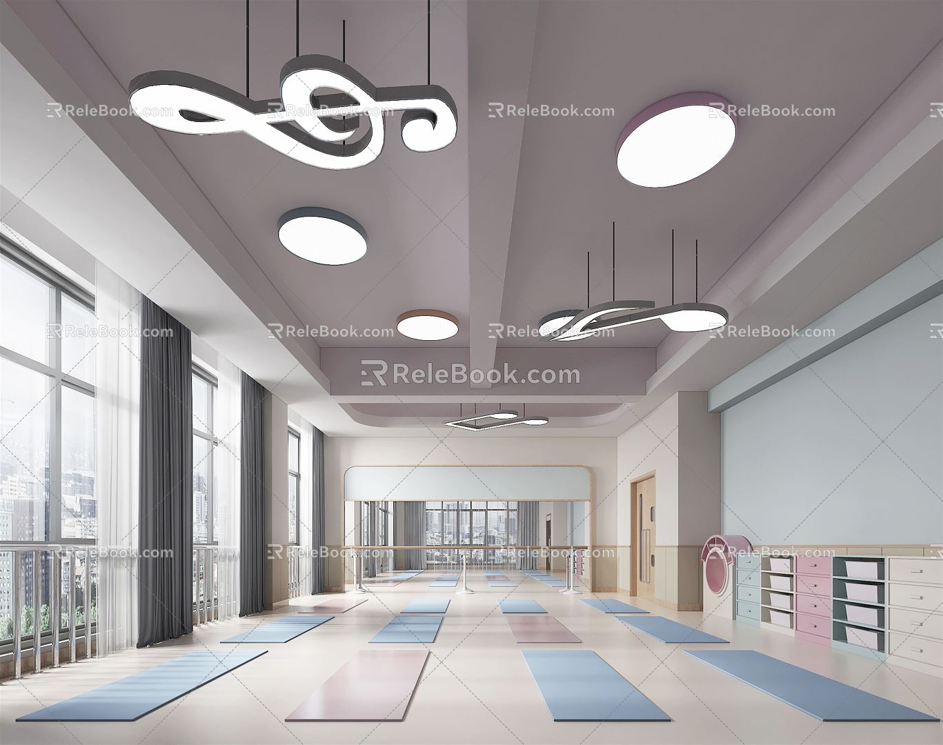 Modern Dance Room Kindergarten Dance Room 3d model