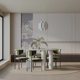 Modern dining table 3d model