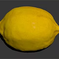 Fresh Yellow Lemon with Smooth Surface on Black Reflective Background 3d model