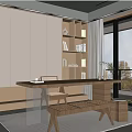 Modern open study 3d model