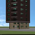 Detached Villa Multi Story Structure With Green Lawn Multiple Windows And Flat Roof