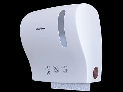 Aidex White Wall Mounted Hand Towel Dispenser With Transparent Window For Bathroom Kitchen Hygienic Use 3d model
