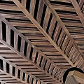 Stylish Wooden Grid Ceiling With Modern Lattice Panel Design And Natural Wood Tones