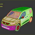 3D Rendered White Van Exterior Design With Windows Doors And Wheels