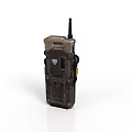 Rugged Vintage Walkie Talkie Design With Antenna Metallic Casing And Control Buttons