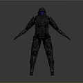 Futuristic Warrior Character In Advanced Armored Suit With Helmet Design