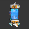 Smart Machine With Metallic Exterior Blue Glowing Mechanical Components And Reflective Base 3d model