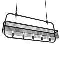 Modern Linear Crystal Chandelier With Hanging Metal Frame And Multiple Lights 3d model