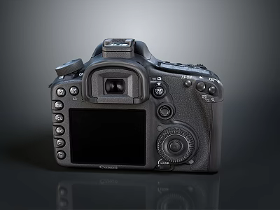 Professional Digital SLR Camera Black Body With Control Buttons LCD Screen And Ergonomic Grip 3d model