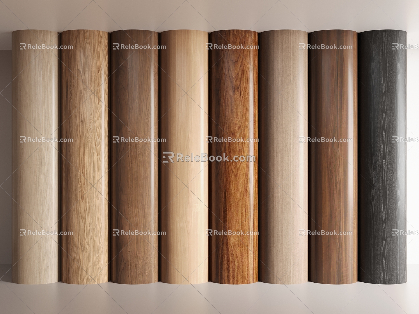 Wood grain clapboard wood veneer 3d model