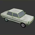 White Vintage Car With Weathered Body Classic Design And Surface Reflection 3d model