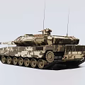 Highly Detailed Modern Military Tank With Camouflage Paint Main Gun And Tracks