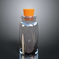 Clear Glass Bottle With Cork Stopper For Kitchen Storage And Daily Use