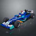 Blue Formula Style Racing Car With Gatorade Logo And Streamlined Body Design