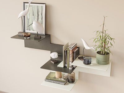 Modern wall shelf jewelry combination model