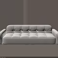 Modern White Multi Seater Sofa With Upholstered Design And Clean Lines 3d model