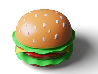 Cartoon Style Cartoon Go Q Style Food Burger Food Cartoon Icon Metro Burger 3d model