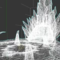 Icy Landscape Featuring Crystal Tower Staircase Ice Spikes And Blue Glowing Circle