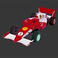 Red And White Ferrari Formula Race Car With Shell Logo And Number 1