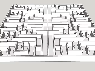 Intricate Maze Design Garden Ornament With Winding Pathways And Geometric Structure 3d model
