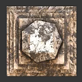 Classical Stone Column With Stepped Base And Ornate Carved Texture In Vintage Design