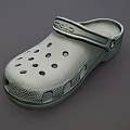 Classic Gray Crocs Shoes With Perforated Design And Adjustable Strap 3d model