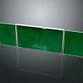 Set of Three Green Chalkboard Wall Hanging with Sample Writing on Gray Background