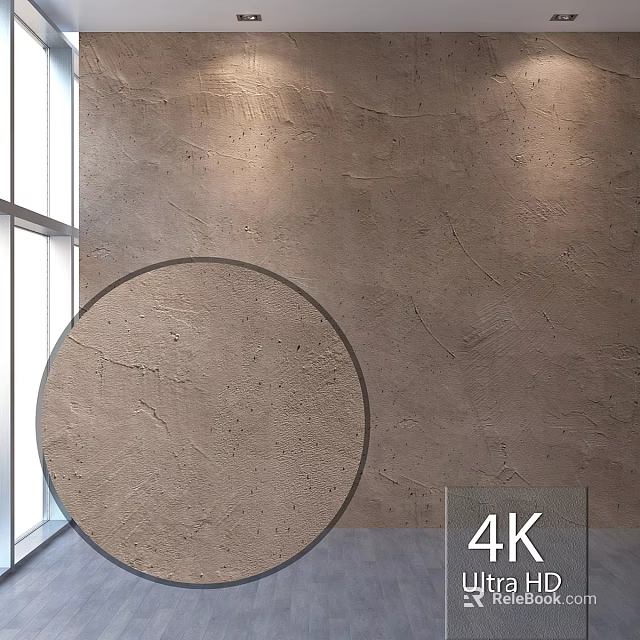Circular Decorative Component On Textured Wall For Modern Interior 4K Design 3d model