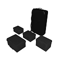 Black Hard Shell Storage Cases With Portable Design And Durable Construction 3d model