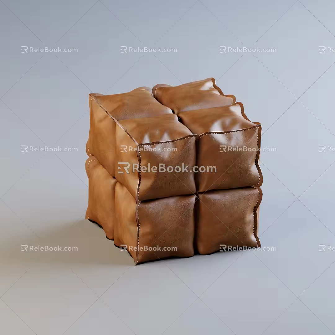 Modern single sofa stool 3d model