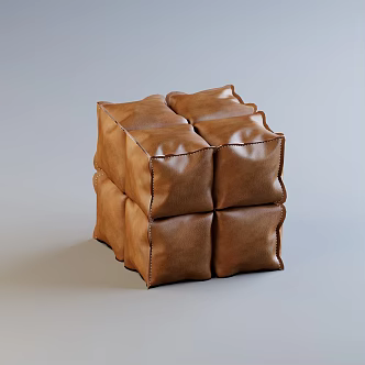 Modern single sofa stool 3d model