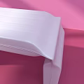 White Modern Table In Pink Room With Minimalist Design And Sleek Structure