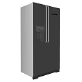 Modern Double Door Refrigerator With Water Dispenser And Digital Display In Sleek Contemporary Kitchen
