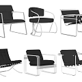Modern Leisure Chairs With Leather Upholstery And Metal Frames In Multiple Styles