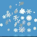 Elegant White Snowflake Decorative Ornament Set for Festive Home Decoration on Blue Background