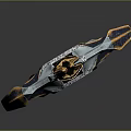 Ornate Decorative Sword With Metallic Silver And Gold Accents And Intricate Carved Patterns