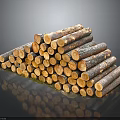 Natural Wooden Logs Neatly Stacked With Smooth Cut Ends And Rustic Appearance