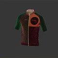 Black and Orange Short Sleeved Cycling Jersey With Front Zipper And Circular Logo Design