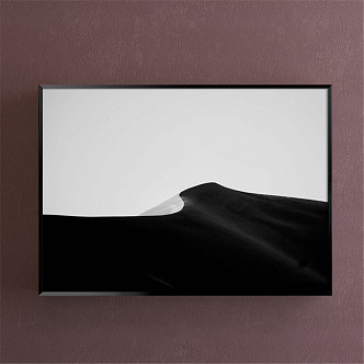 Modern landscape painting simple gray bedroom landscape desert decorative painting 3d model