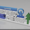 3D Text Design of Charming Park and Natural Residence with Company Logo Elements