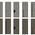 Modern Swing Doors Featuring Various Panel Designs And Color Options Collection 3d model