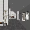 Modern Clothing Store Interior With Display Racks Fashion Outfits And Lighting