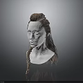 Woman With Intricate Braided Hair 3D Model Head Hairstyle Design