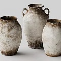 Ceramic Vases Vintage Style With Distressed Texture And Various Shapes