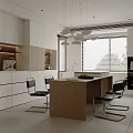 Modern Minimalist Light Toned Living And Dining Room With Cozy Sofa And Large Window Views