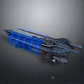 Futuristic Sci Fi Spaceship With Blue Glowing Effects And Mechanical Structure 3d model