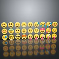 Yellow Emoji Daily Life Items With Multiple Rows Various Expressions And Reflection