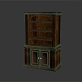 Traditional Wooden Bookshelf With Open Display Shelves And Lower Cabinet Doors