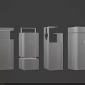 Public Trash Bins With Modern Silver Design And Various Styles For Facilities
