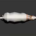 Low Poly White Goat with Orange Horns and Hooves 3D Model in Minimalist Design